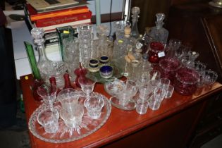 A quantity of various table glassware to include d