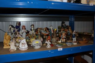 A collection of various figures and ornaments incl