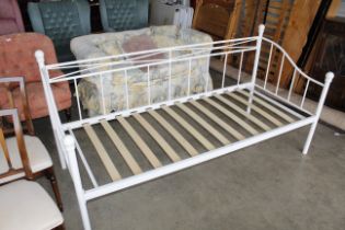 A metal daybed frame