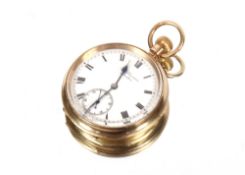A 9ct gold gentleman's pocket watch, by Benson of London engine turned decoration to the back cover,