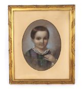 Alfred H. Taylor, a gilt framed portrait of a child framed as an oval and dated 1853