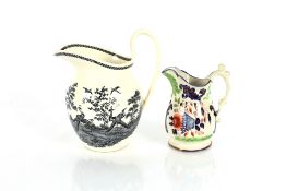 A Wedgwood baluster jug, decorated peacocks and game birds; and a Victorian Staffordshire Imari