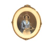 A gilt framed antique print after William Powell Frith, "The Sherry Girl" in gilt frame