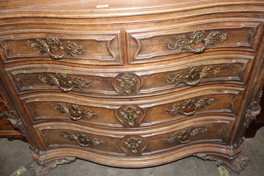 A large 19th Century continental carved rosewood bureau, the fall front opening to reveal an - Image 9 of 14