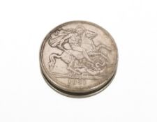 An 1891 five shilling piece