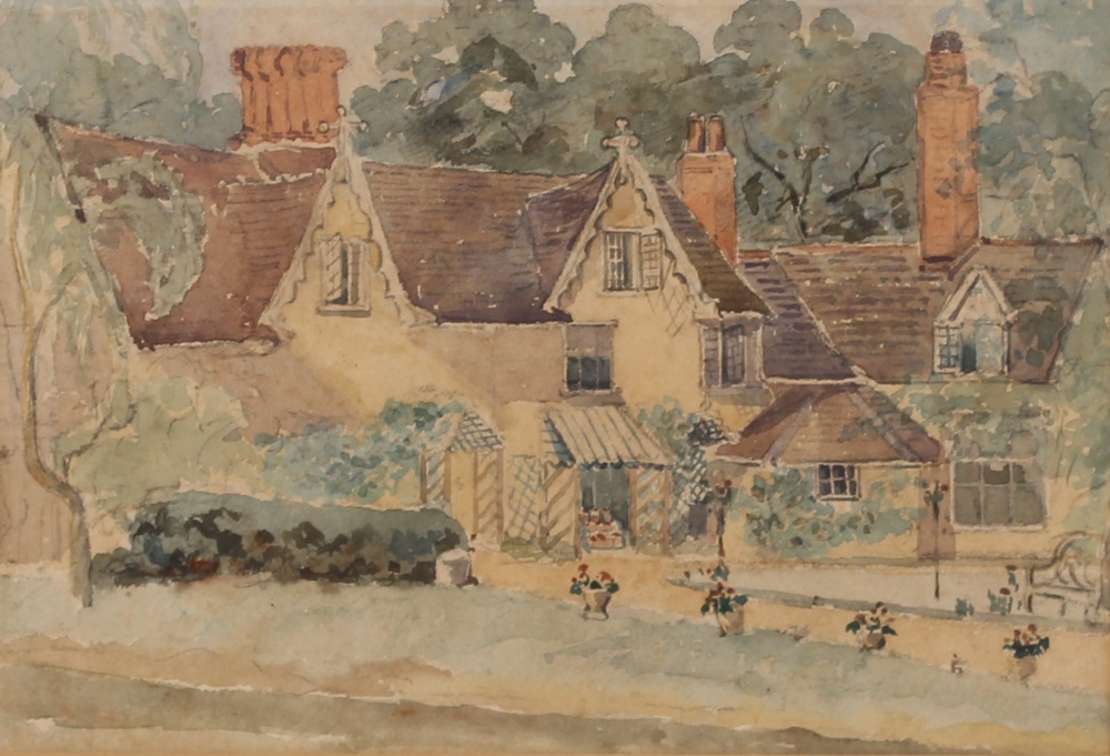 Attributed to Thomas Churchyard 1798-1868, a study of Moat Farm, Dallinghoo, watercolour, 16,5cm x