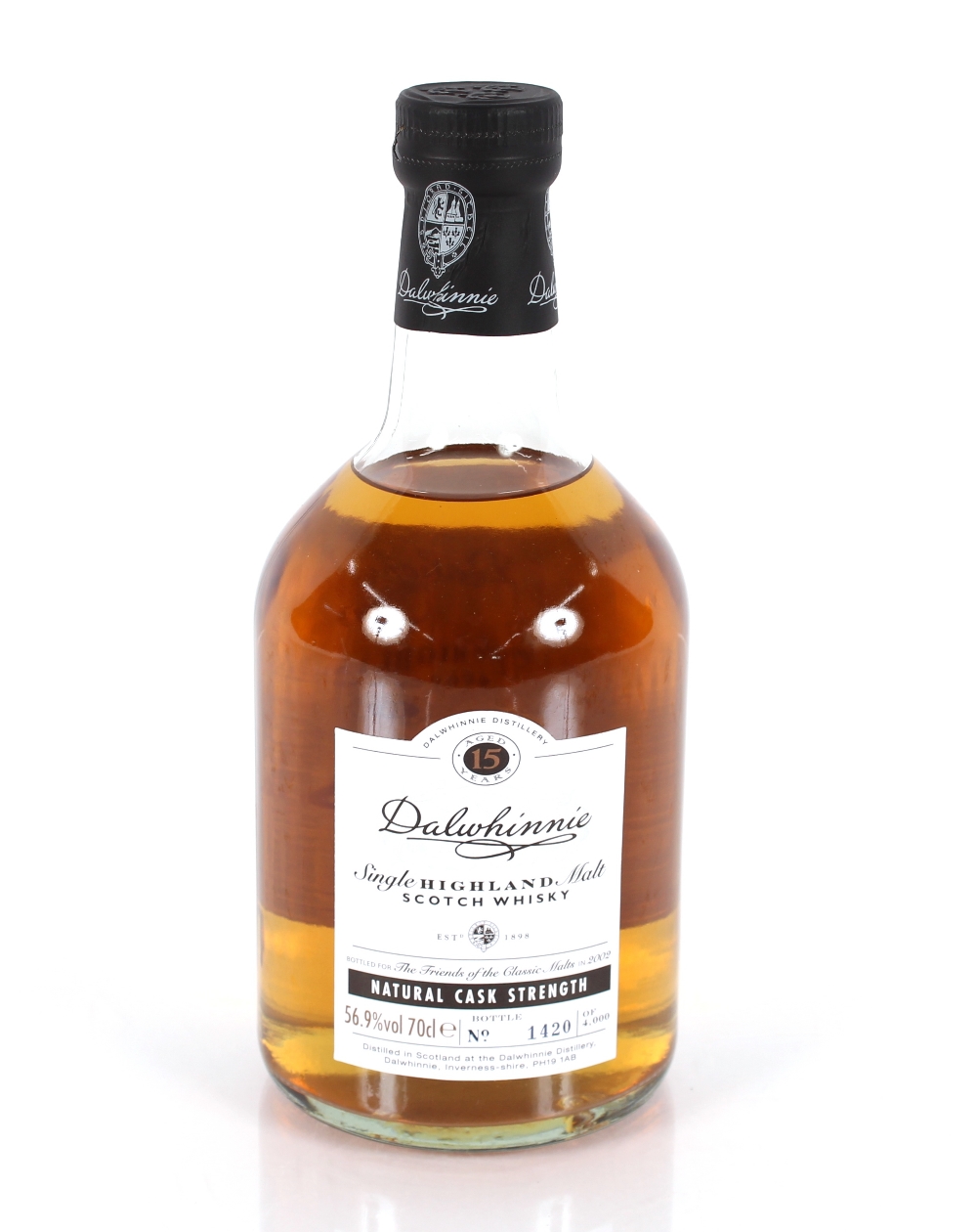 A bottle of Dalwhinnie 2002 Highland Scotch Whisky, 70cl, 56.9% Vol. bottle 1420/4000
