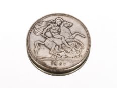 An 1887 five shilling piece