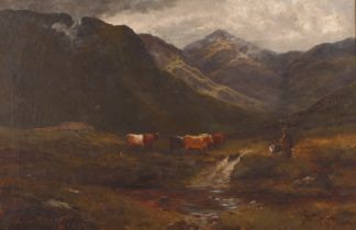 Henry Hadfield Cubley, study of Glen Nevis, Invernesshire, oil on canvas, inscription verso, 61cm