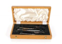 An impressive James Dixon & Sons, silver plated five piece carving set in original wooden