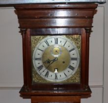 An 18th Century long case clock, having brass spandrel dial and steel chapter ring, by William