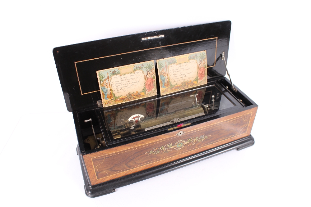 A Swiss music box and associated table stand, playing 18 tunes on three interchangeable  11" - Image 3 of 18