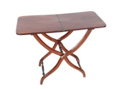 A 19th Century mahogany folding coaching table, 91cm extended