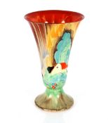 A Clarice Cliff "Forest Glen" vase, shape 702, marks to base "Newport Pottery" circa 1936, 30cm high