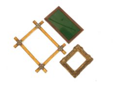 Three various picture frames including a brass mounted Oxford example