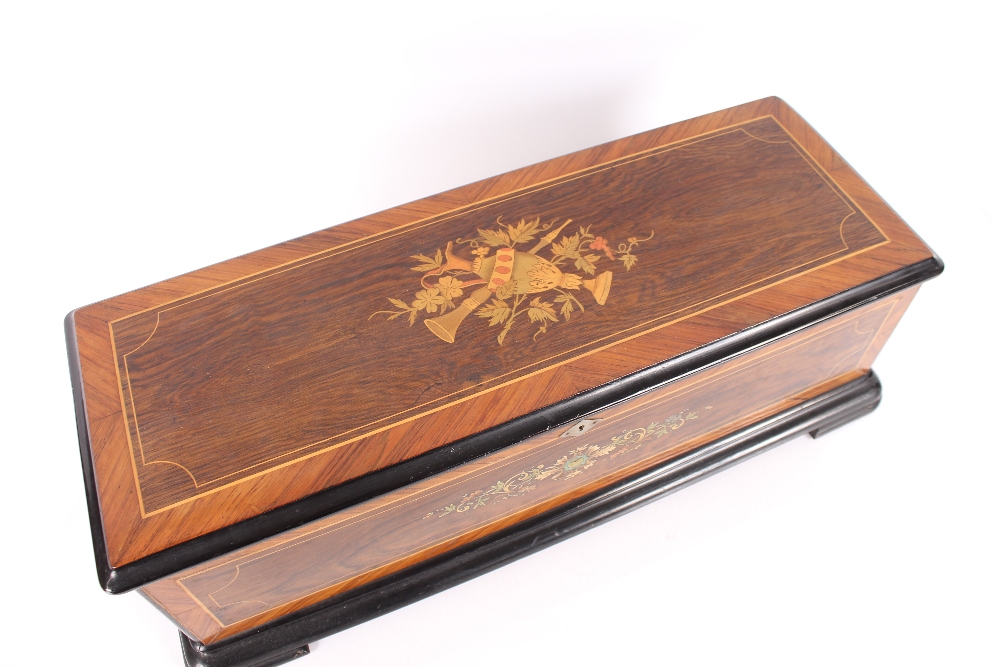 A Swiss music box and associated table stand, playing 18 tunes on three interchangeable  11" - Image 2 of 18