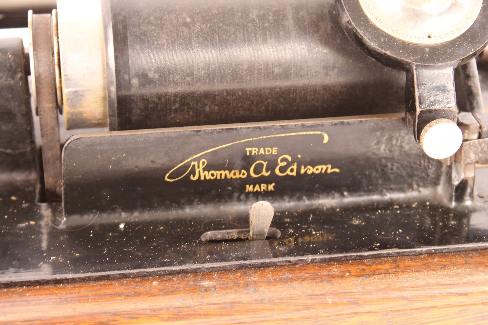 An Edison standard phonograph, in oak carrying cas - Image 3 of 12