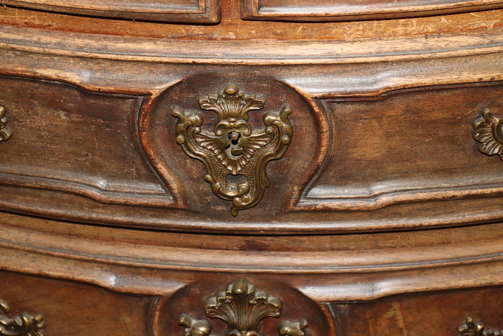 A large 19th Century continental carved rosewood bureau, the fall front opening to reveal an - Image 11 of 14