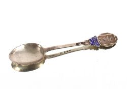 A silver and enamel spoon, Hallmarked 1936 with head of Edward VIII 1937