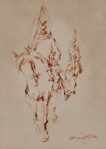 Felix Fabian British 1913-1979, pair of watercolours depicting Horse Guards, signed 48cm x 35cm