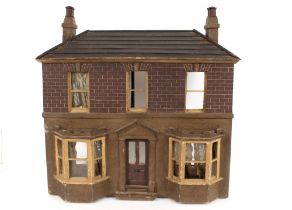 A late Victorian dolls house, 75cm wide x 71cm high overall