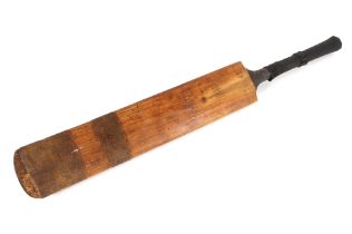 A Worcestershire V Warwickshire cricket bat, circa 1959, multiple signatures with black handle