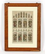 Butler Bayne Heaton, antique watercolour. "Stained Glass Windows St Peter's Church Lowick",