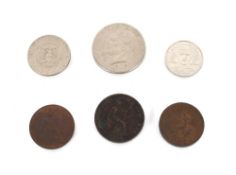 A bag of miscellaneous coins