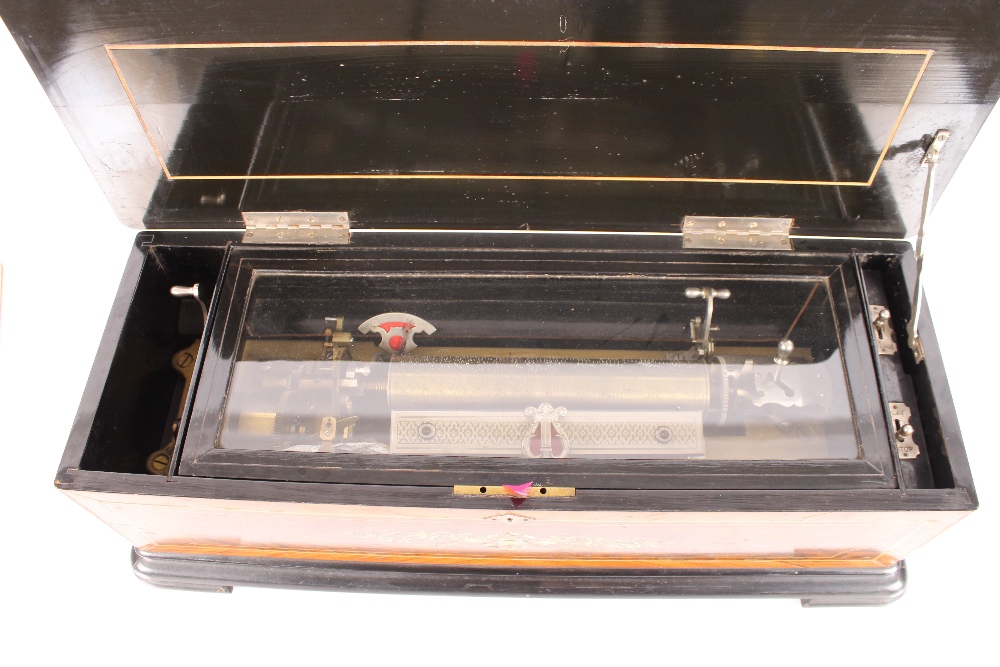 A Swiss music box and associated table stand, playing 18 tunes on three interchangeable  11" - Image 6 of 18