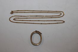 A yellow metal necklace marked 9K, approx. total w