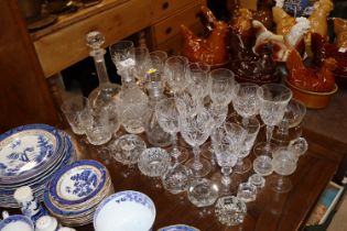 A quantity of table glassware to include sundae di