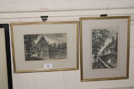A. Everaert, two charcoal sketches