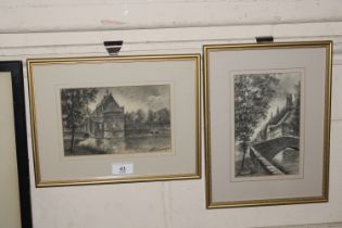 A. Everaert, two charcoal sketches