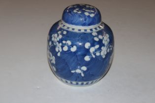 A Chinese blue and white ginger jar and cover with