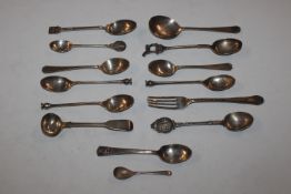 A collection of various silver cutlery including s