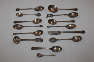 A collection of various silver cutlery including s