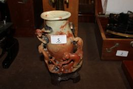A Chinese carved soapstone vase