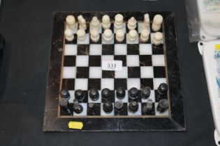 An onyx chess set