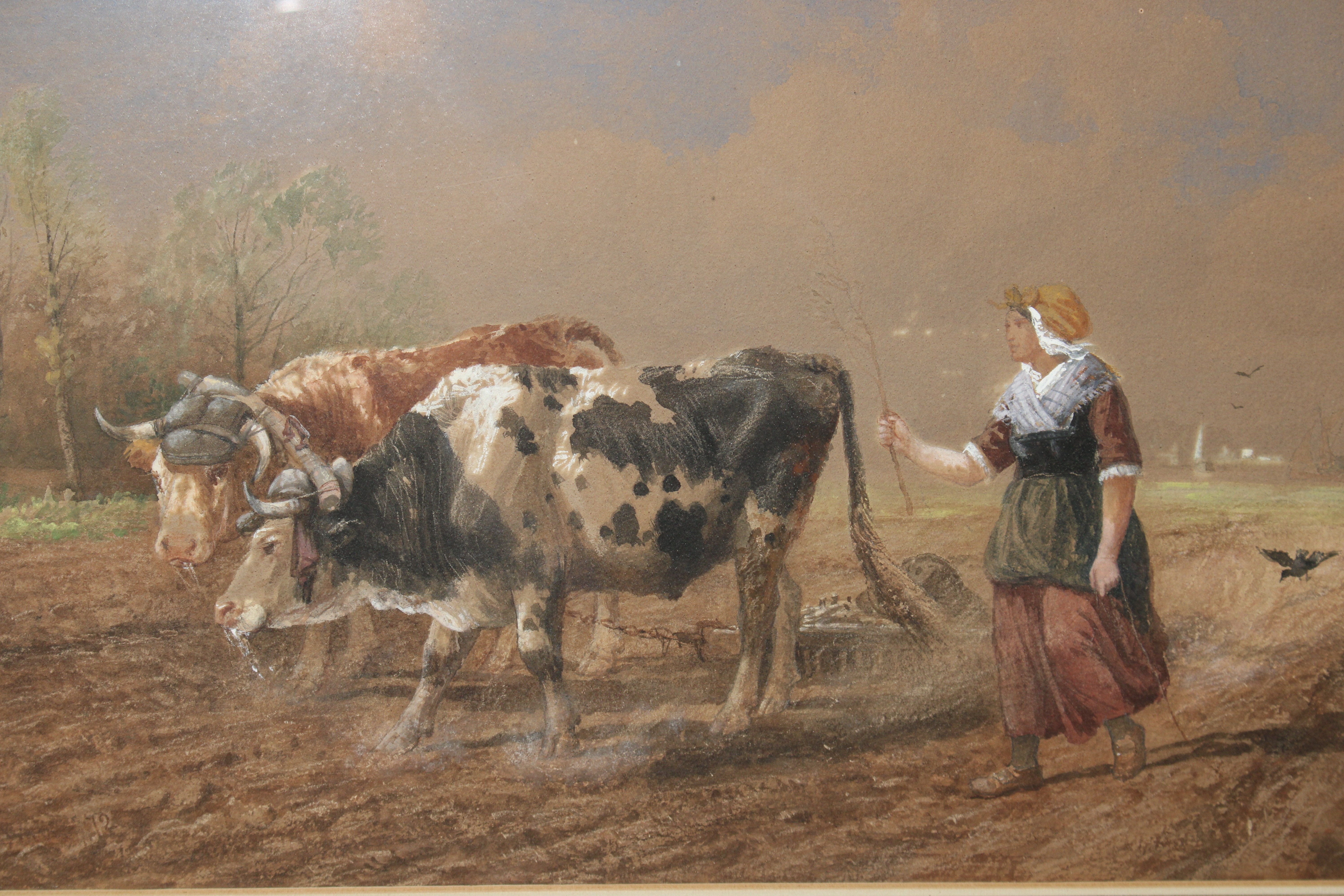 Richard Beavis, watercolour entitled "Oxen Ploughi - Image 2 of 3