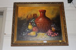 J Renstedt, oil on canvas still life study contain
