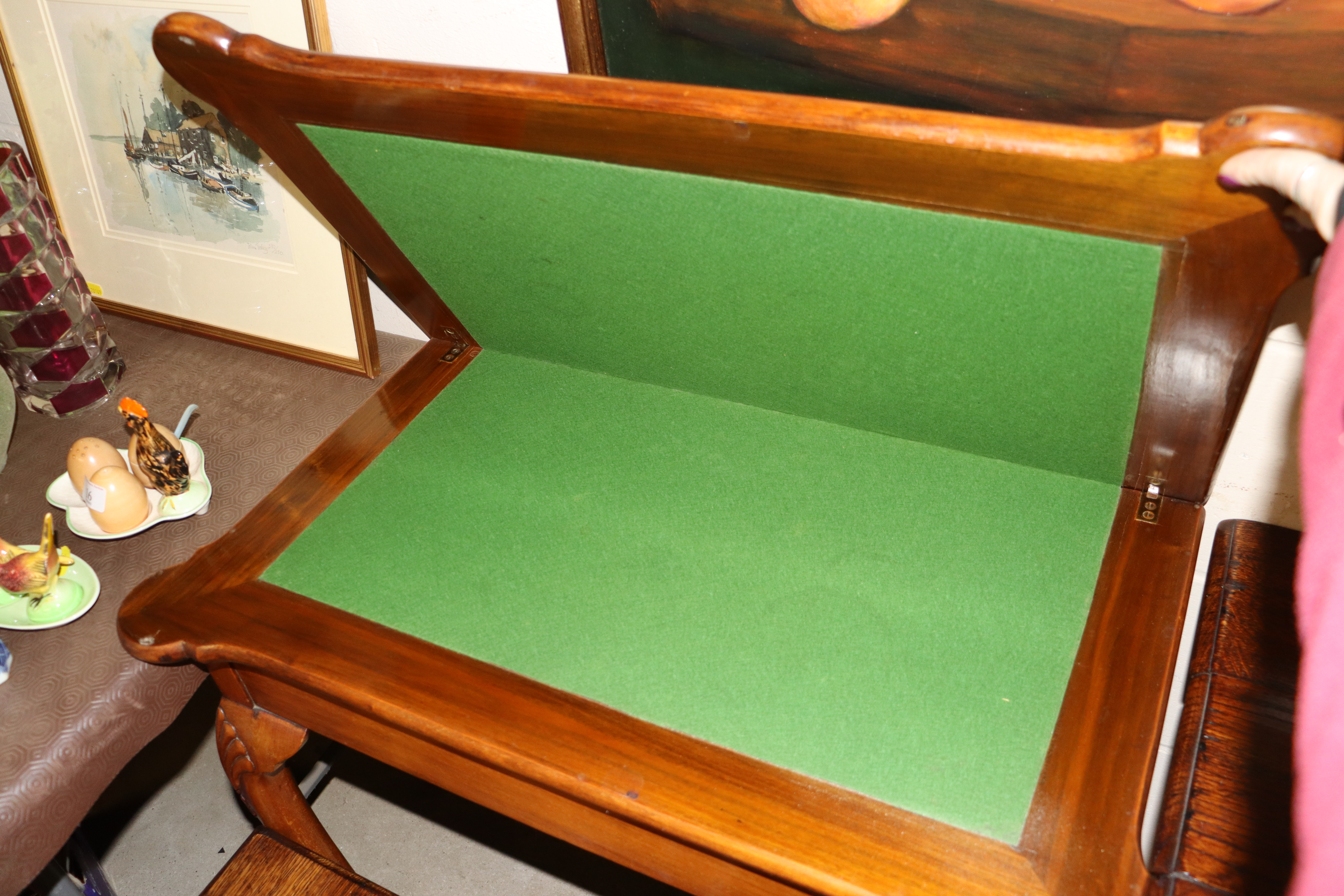 A book match veneered Georgian style card table AF - Image 2 of 2