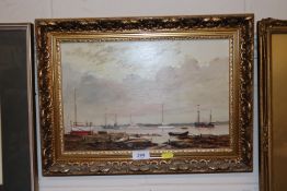 W. F. Burton, oil on board depicting west Mersea