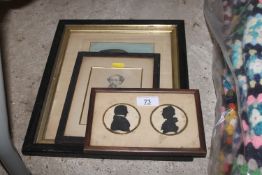 A framed coloured print, "Dr Martin Luther" and bl