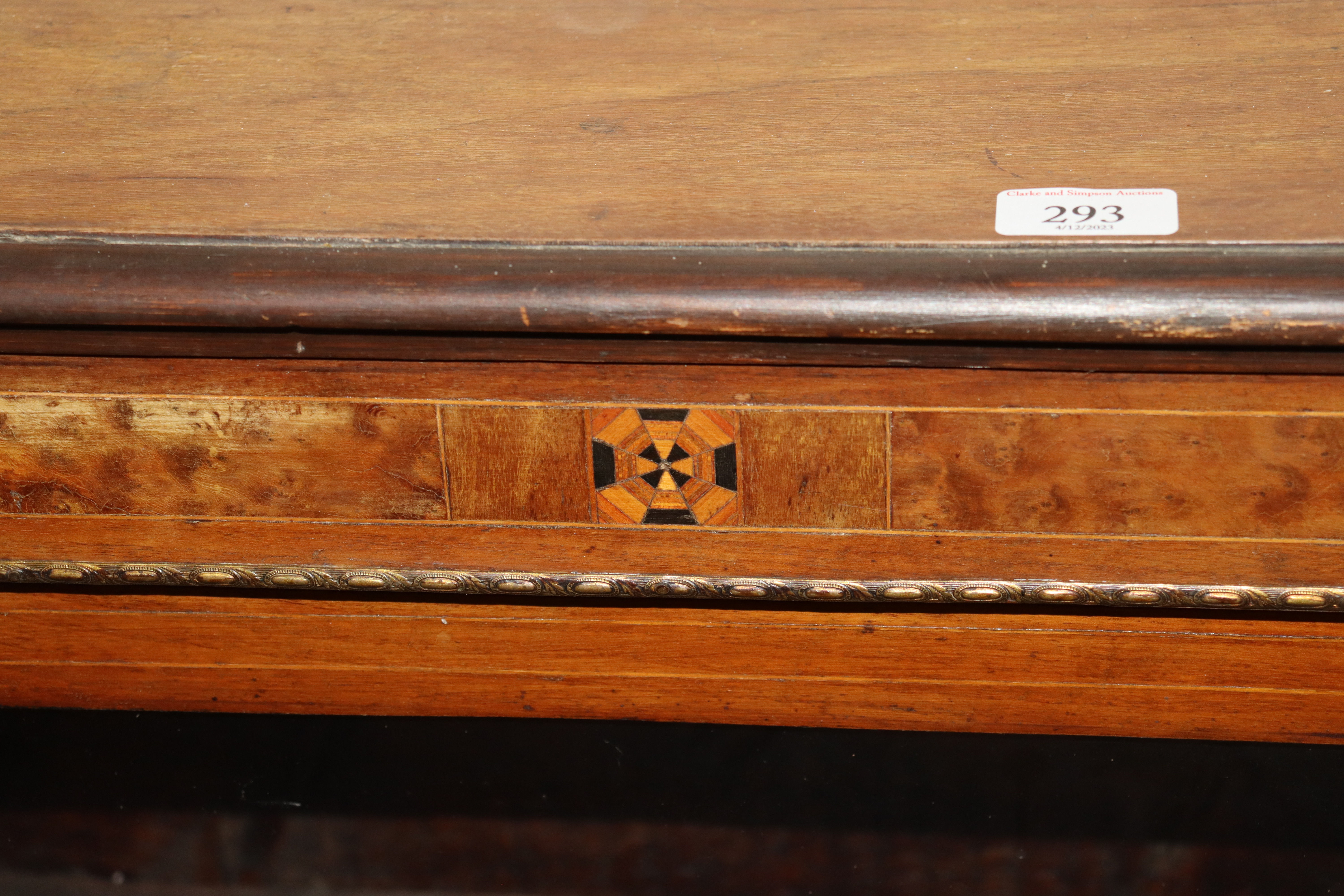 A late Victorian walnut pier cabinet with bur wood and box strung inlay - Image 2 of 2