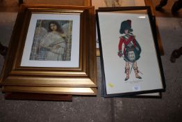 A pair of classical prints contained in gilt frame