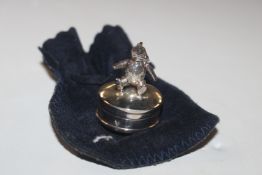 A 925 silver box decorated with Teddy bear