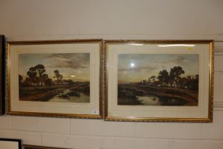 After D Sherrin, pair of gilt framed and glazed pr