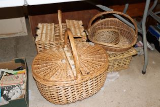 A quantity of wicker baskets