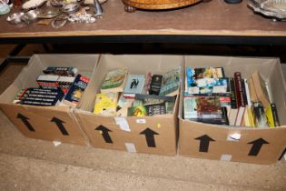 Three boxes of various books