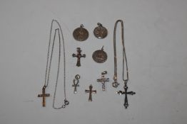 A Sterling silver St Christopher and Crucifix